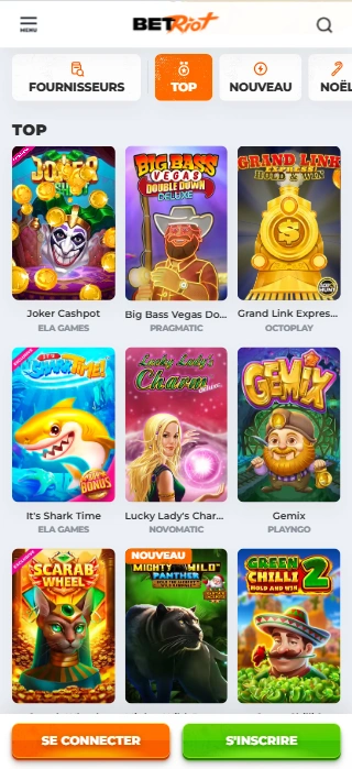 Jeux au Casino Bet Riot Essayer de Jouer Top Jeux en Casino Bet-Riot en Ligne